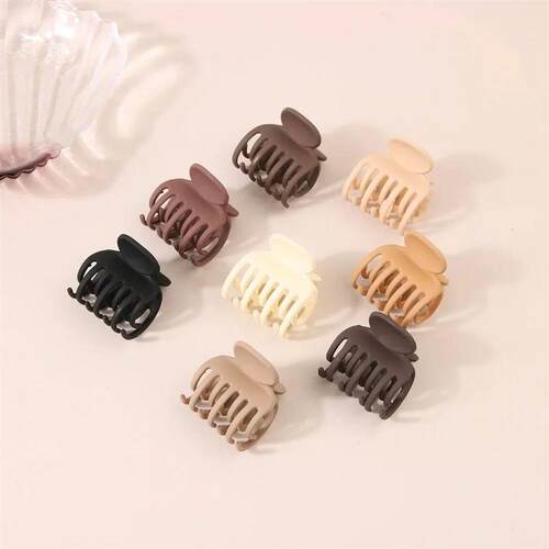 Korean Solid Hair Clips For Women Matte Frosted Small Hair C
