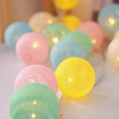 LED Cotton Rattan Ball Lighting Strings Fairy Garland String