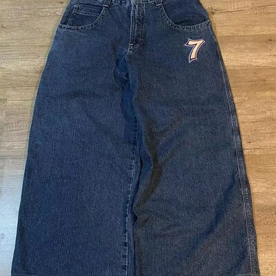 Jnco Baggy Jeans Hip Hop Rock Embroidery Pattern Men Women 2