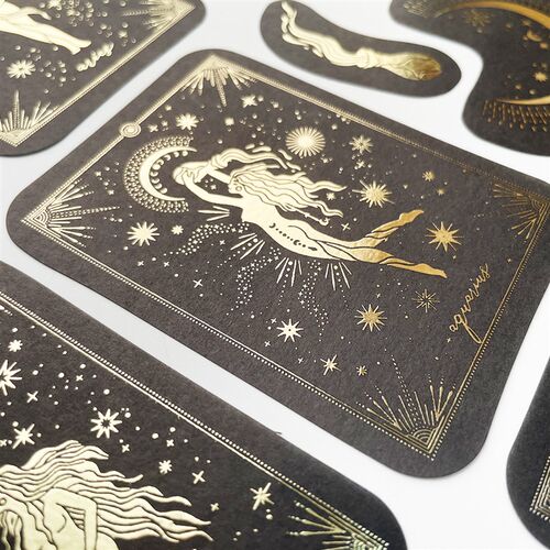 Mengtai 40pcs Constellation girl Decorative gold Stickers Sc