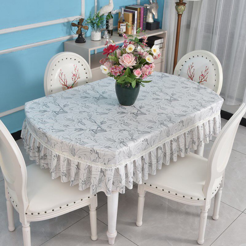 田园现代桌布防水防油椭圆碎花茶几桌餐边柜长条桌餐桌家用定制