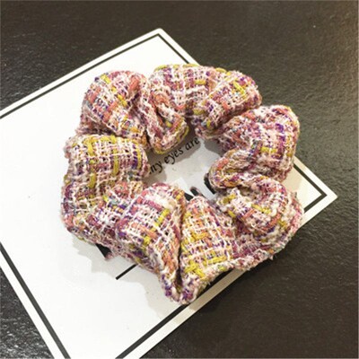 Women Scrunchies Elastic Hair Ties Bands Adult Number 5 Plai