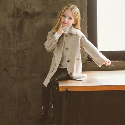 Teenager Kids Photography Woolen Coat School Children Windpr