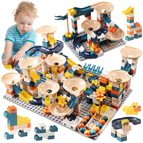 83-332PCS Marble Race Run Bricks Duploed Big Size Building B
