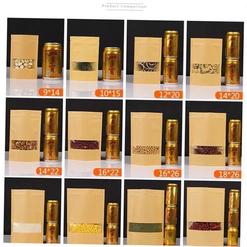 Kraft paper bag brown sugar tea sealed mouth food packaging