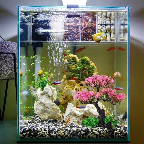 Artificial Plants Decor Indoor and Water Set Turtle Tank