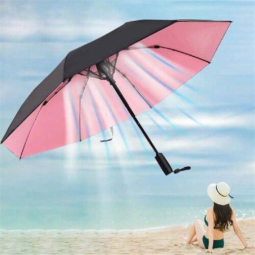 Fan Umbrella with UV Rechargeable Fan Sun Umbrella for