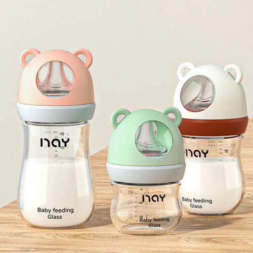 240ml Newborn Glass Bottle Glass Feeding Bottle Wide Caliber