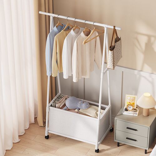 Mobile Simple Clothes Rack for Bedroom Indoor Coat Rack for