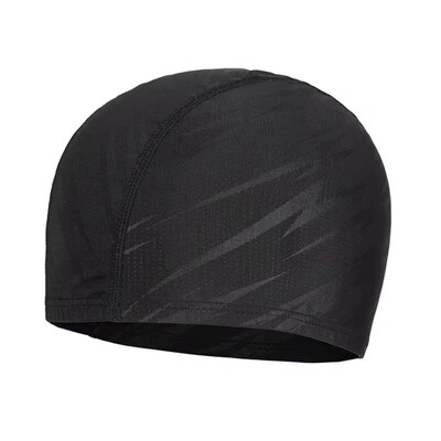 Women Men Spandex Swimming Cap Black Lightning Shark Skin Le