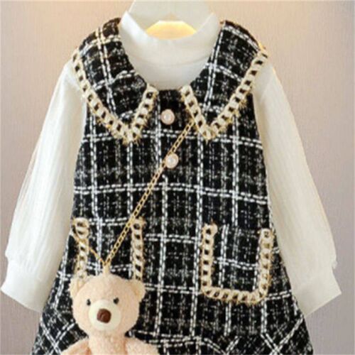 Baby Girls winter Princess Patchwork Dress 2023 New Fashion