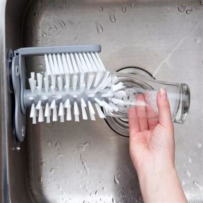 Cup Scrubber Glass Cleaner Bottles Brush Sink Kitchen Access