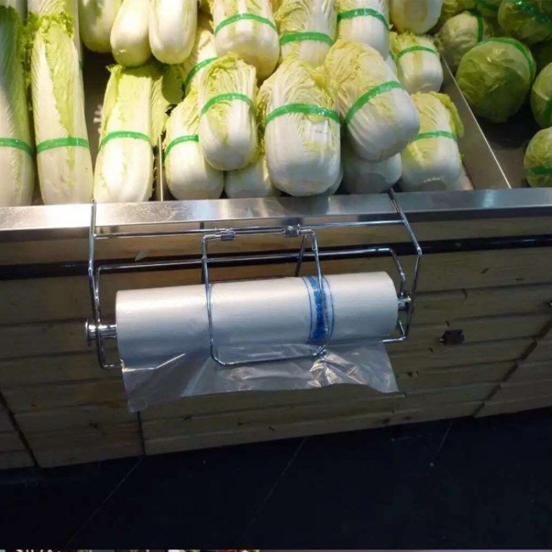 超市挂式连卷袋支架不锈钢袋架水果堆头挂式架货架挂架连卷袋支架