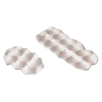 Ceramic Egg Holder Portable Egg Tray for Cupboard Pantry