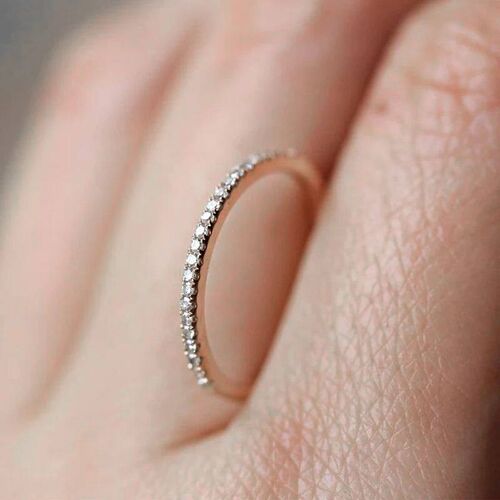 Delicate Micro Pave Zircon Rings For Women Trendy Chic Cryst