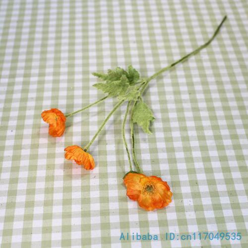 1 PCS Beautiful Artificial Poppy Silk Flowers Home Wedding D