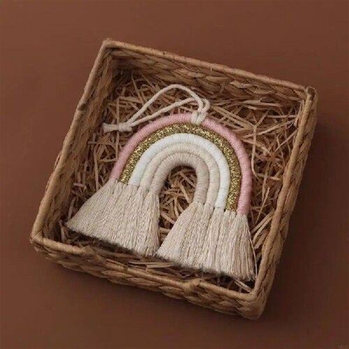 G92C Boho Decor Macrame Rainbow Wall Hanging for Baby Girls