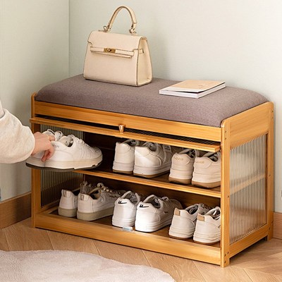 Home doorstep shoe changing stool shoe cabinet storage rack