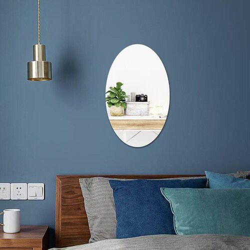 3D DIY Home Bathroom Acrylic ers Reflective Surface Oval Pat