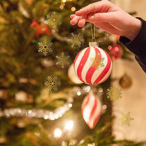 100-500pcs 1 inch Round Transparent Merry Christmas ers Holi