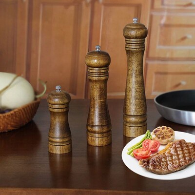Wood Salt and Pepper Grinder Set, Pepper Mill, Salt Shakers