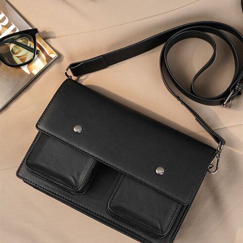 Retro Fashion Mens Square Bag Trendy Simple Outdoor Shoulder
