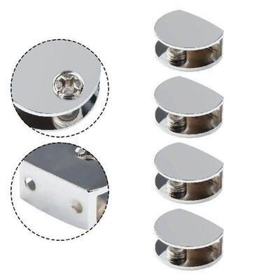 Glass Clip Glass Fixing Clip 4pcs Cabinet Hinges Frame
