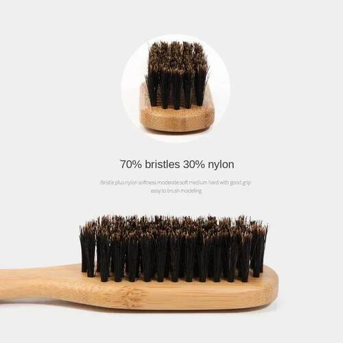 Wood Handle Boar Bristle Cleaning Brush Hairdressing Beard B