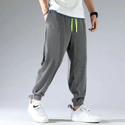 Summer Mosquitoproof Pants Ice Silk Thin Loose Mens Ninepoin