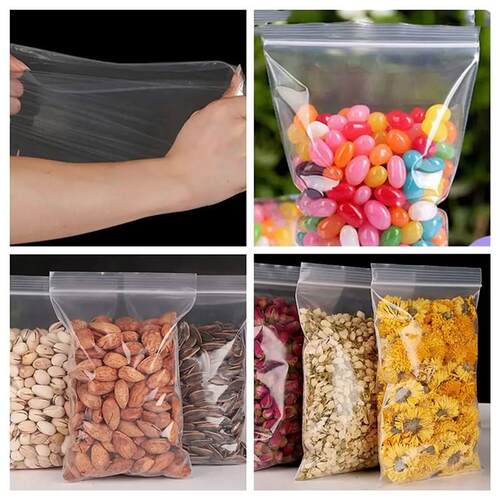 100/300Pcs Thicken Zipper Sealed Bags Clear Plastic Storage