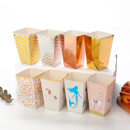 6/12pcs Paper Popcorn Box Sanck Candy Boxes For Kids Happy B