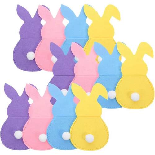 16PCS Easter Bunny Cutlery Holders Cartoon, Utensil Pouches