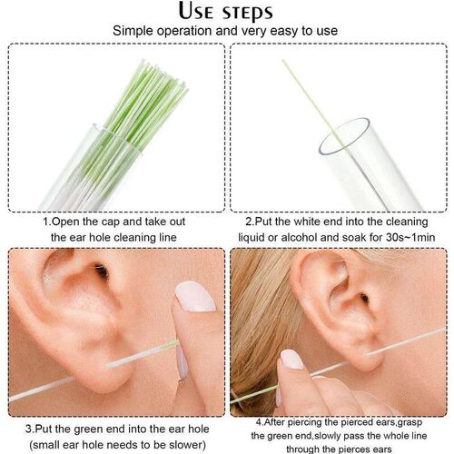 120pcs Ear Piercing Cleaning Effective Ear Hole Cleaner T