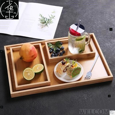 Bamboo wooden tray hotel fruit plate dessert plate snack