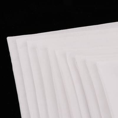 10pcs 100% Cotton Pocket Square White Solid Handkerchief Bla