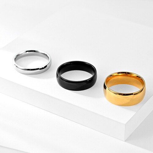 2/4/6/8/12/MM Fashion Stainless Steel Ring Wholesale Laser