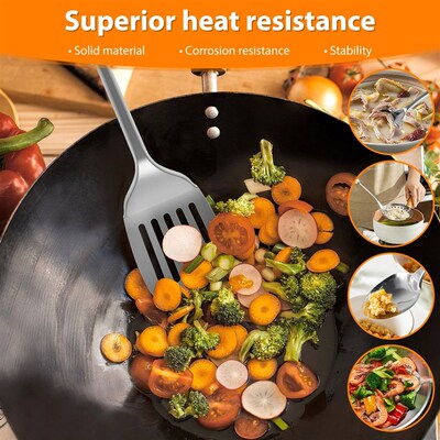5Pcs Kitchen Cooking Utensils Set Stainless Steel Spoons Spa