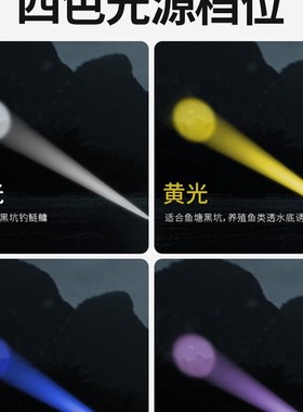 沃尔森HD70S夜钓灯激光钓鱼灯强光超亮钓鱼专用大功率野钓紫光灯