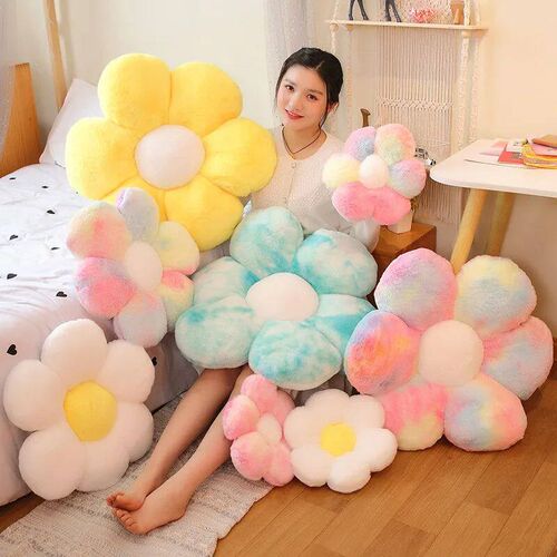30-65cm Kawaii Colorful Flower Plush Pillow Cushion Soft Sun