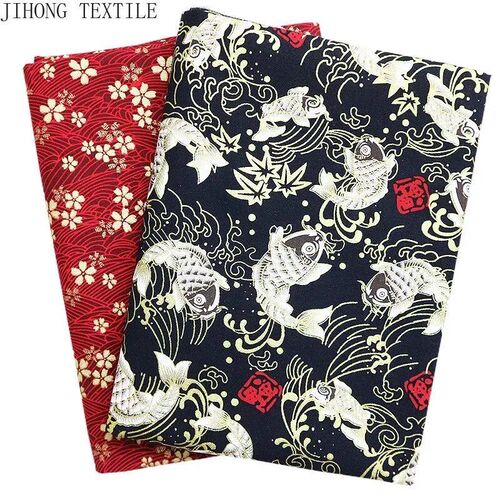 50x145cm Japanese Kimono Bronzed Fabric Sushi Cherry Blossom