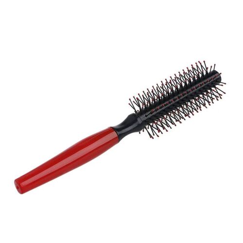 Roll Brush Hair Comb Red Handle Round  Wavy Curly Styling Ca