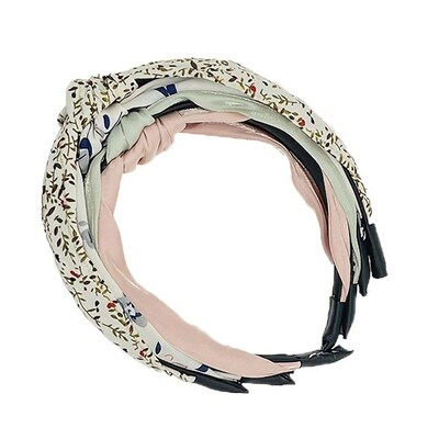 4pcs French Clashing Geometric Hair Bands Wide Edge Fabric K