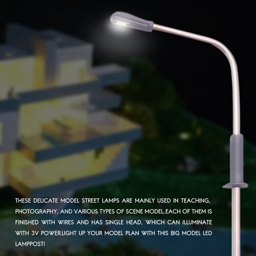 10 pcs Model LED Sreet Lamp Lighting Single Head Train Layou