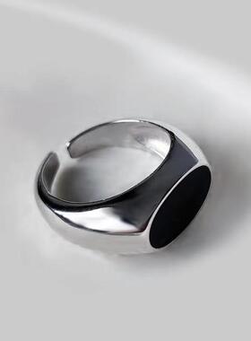 Oval Epoxy Geometric Ring  Simple Personality Temperament Co