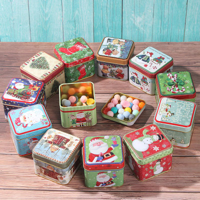 Christmas Cartoon Storage Candy Tin Box Candy Jar Christmas