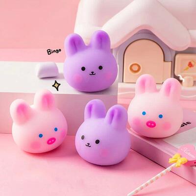 Cute Pink Pig Purple Rabbit Squishy Fidget Toys Animal Sss