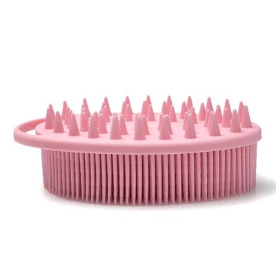 2 In 1 Silicone Shower Brush Scrubber Soft Silicone Scalp Ma