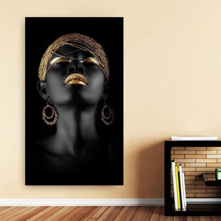Canvas Painting Wall Art Pictures prints Black woman on canv
