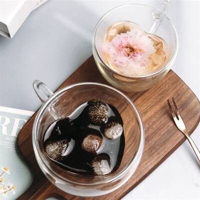 double wall glass coffee tea cups mugs drinking glasses mug