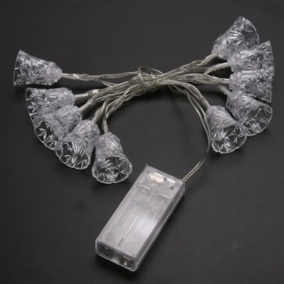 10LED String Light 1.2M 3V Outdoor Filigree Metal Tiny Bell